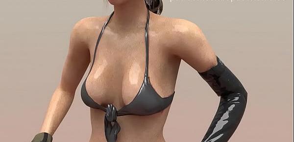  3D ANIMATED QUIET (METAL GEAR SOLID) MESMERIZING BREAST BOUNCE CLOTH DEMO
